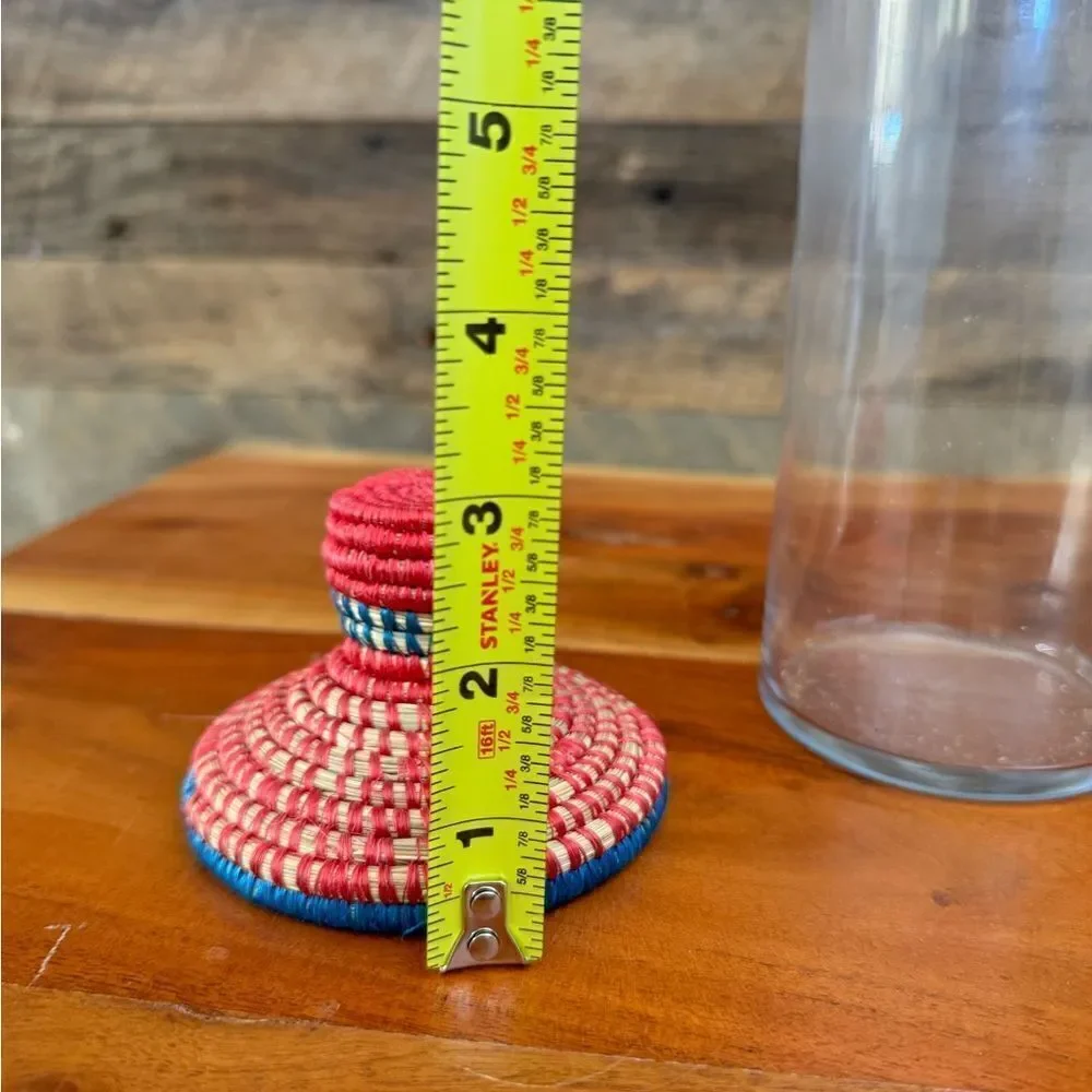 Colorful Woven Basket with Lid